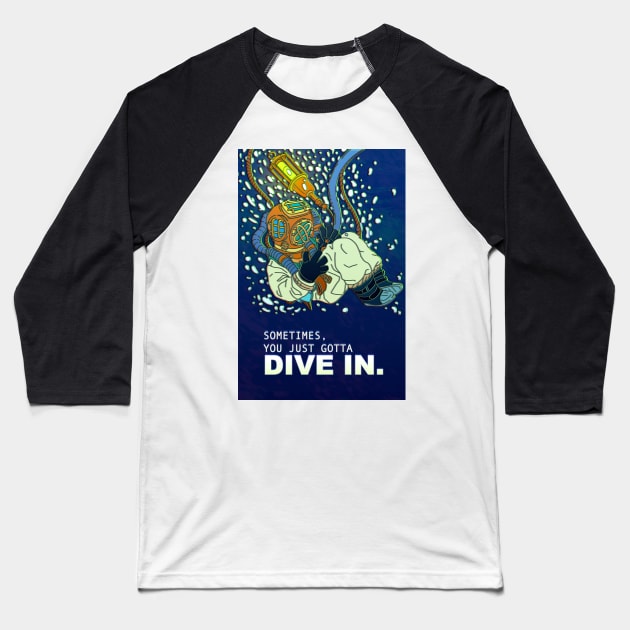 Diving in a Vintage suit Baseball T-Shirt by KO-of-the-self